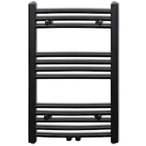 Radiator port-prosop &icirc;ncălzire baie, curbat, negru, 500 x 764 mm