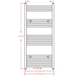 Černý žebříkový radiátor obloukový ústřední topení 500 x 1 160 mm - obrázek 9