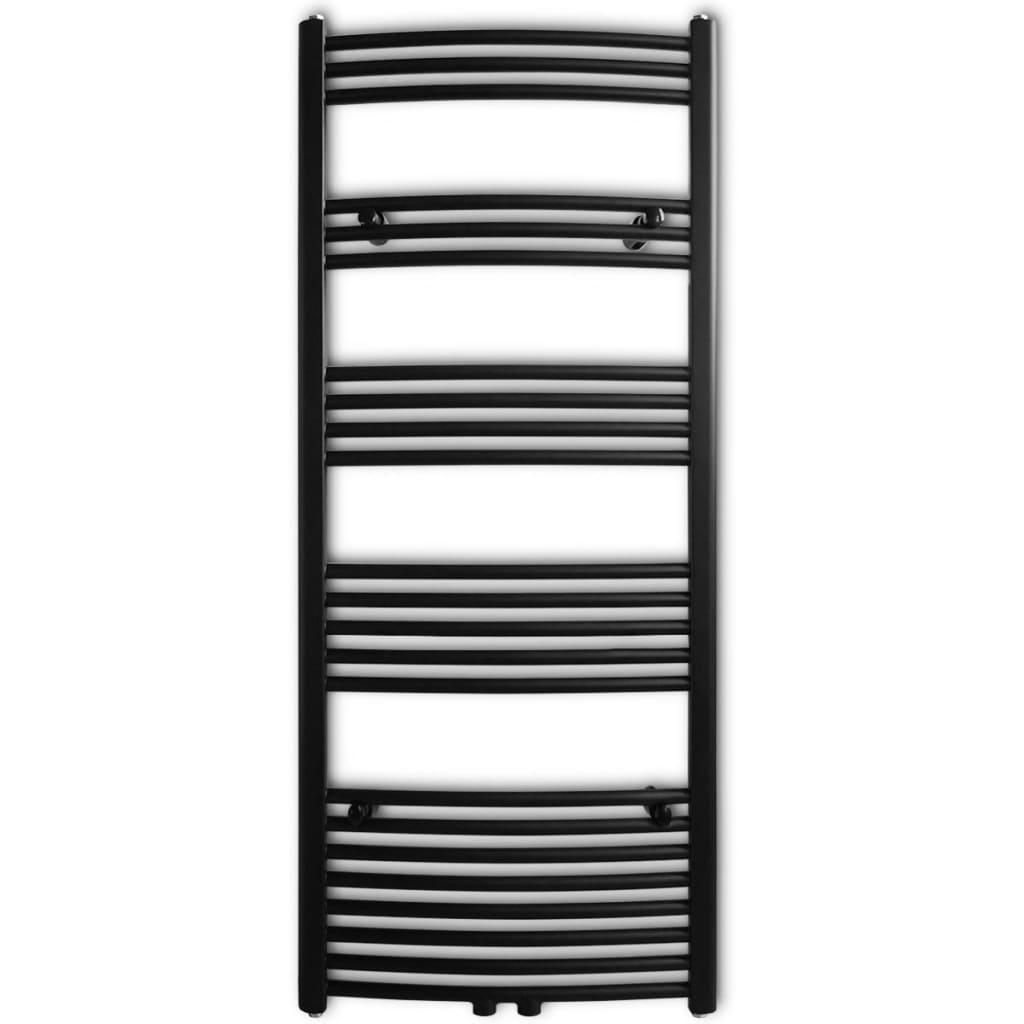 Radiator port-prosop încălzire baie, curbat, 600 x 1424 mm, negru