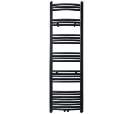 Black Bathroom Central Heating Towel Rail Radiator Curve 500x1732mm