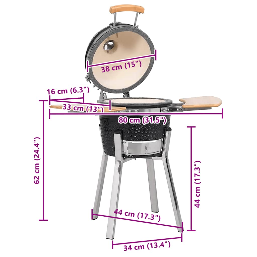 Griglia Barbecue Kamado Affumicatore In Ceramica 81 Cm VidaXL 21 width=274