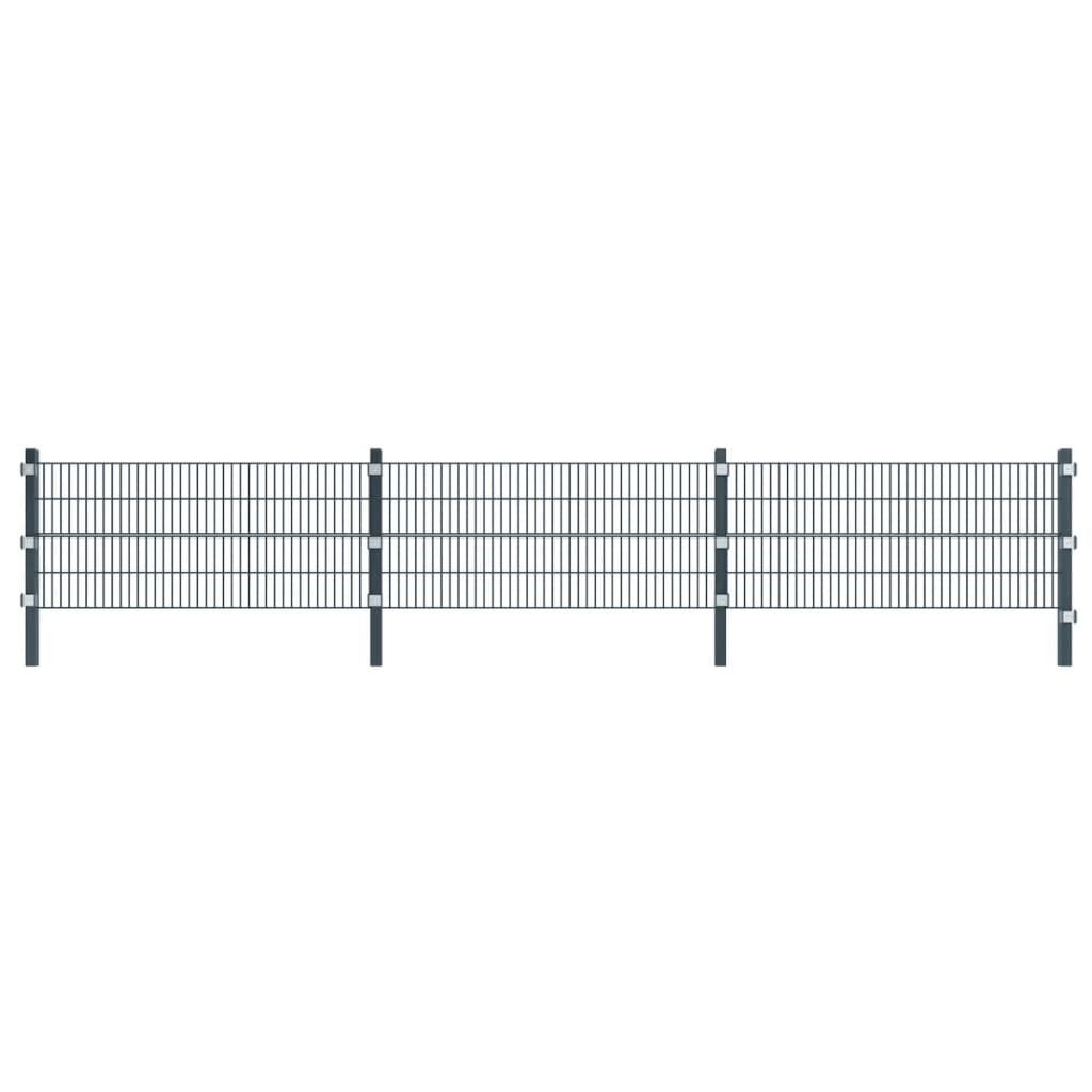 vidaXL Fence Panel with Posts 6x0.8 m Anthracite Grey