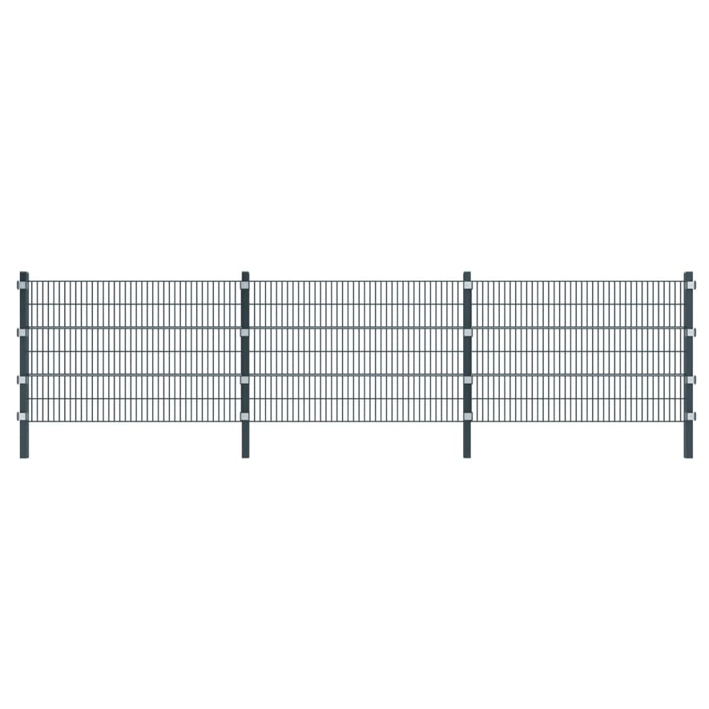 

vidaXL Schuttingpaneel met palen 6x1,2 m antracietgrijs