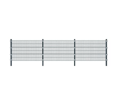 vidaXL Fence Panel with Posts 6x1.2 m Anthracite Grey