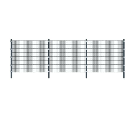 vidaXL Fence Panel with Posts 6x1.6 m Anthracite Grey