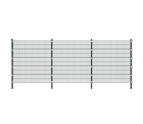 vidaXL hegnspanel med stolper 6 x 2 m antracitgrå