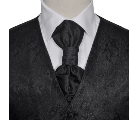 Men's Paisley Wedding Waistcoat Set Size 50 Black