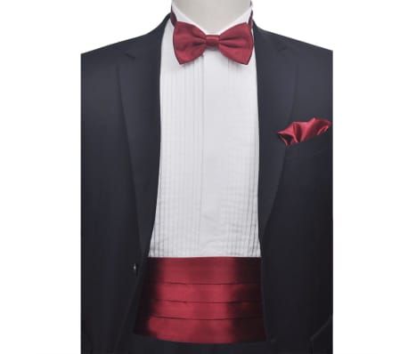 Men's Cummerbund & Bow Tie Set Burgundy