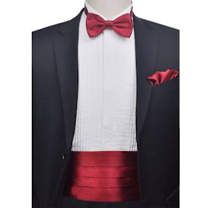 Herren Kummerbund- & Fliege-Set Burgunder