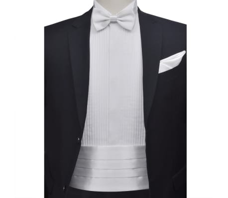 Men's Cummerbund & Bow Tie Set White