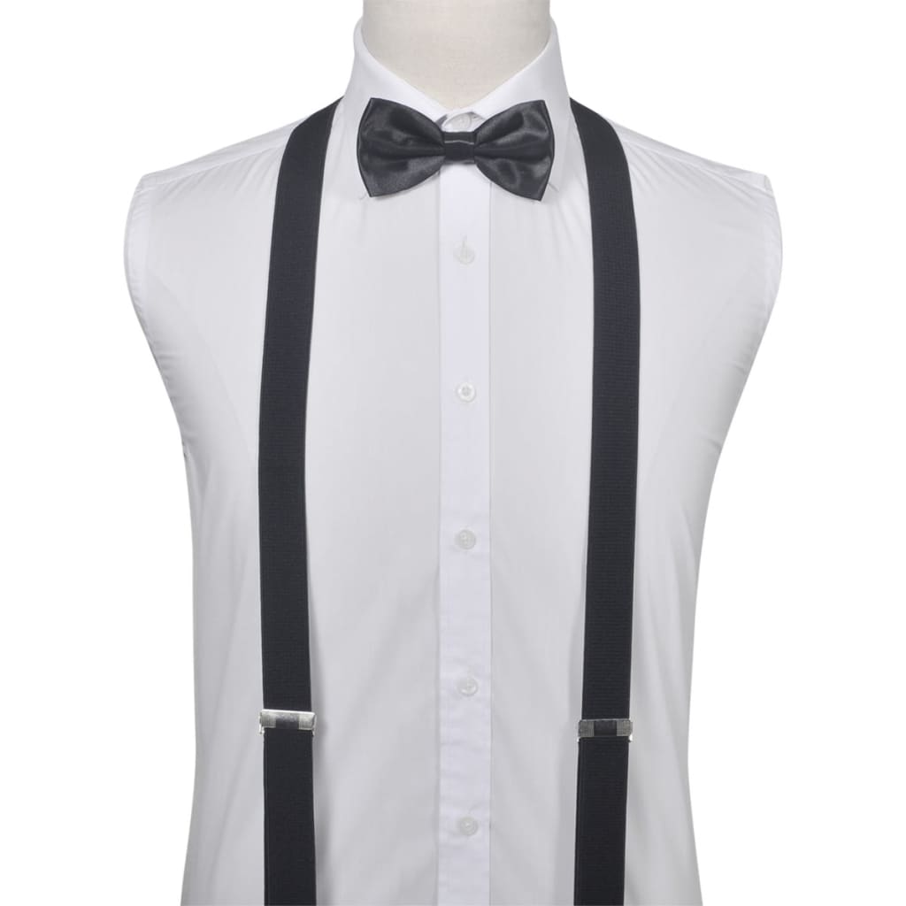 

vidaXL Smoking accessoires bretels en vlinderdas set mannen zwart