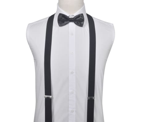 Men's Black Tie/Tuxedo Accessories Braces & Bow Tie Set Black