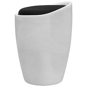 vidaXL Tabouret Blanc et noir Similicuir