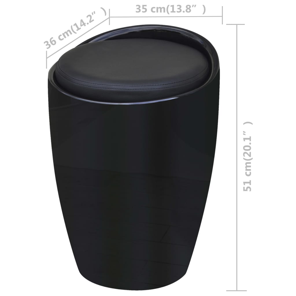 vidaXL Stool Black Faux Leather