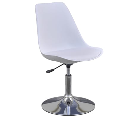 vidaXL Obrotowe krzesła stołowe, 4 szt., białe, sztuczna skóra