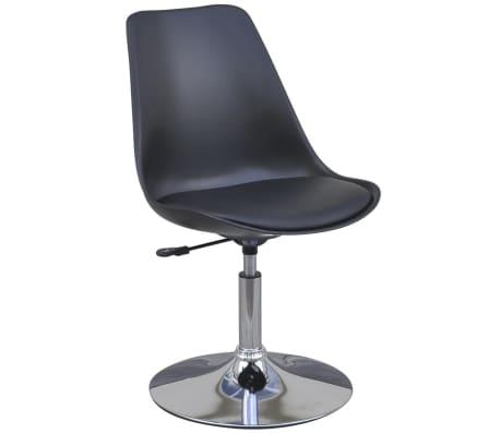vidaXL Dining Chairs 4 pcs Height Adjustable Swivel Black