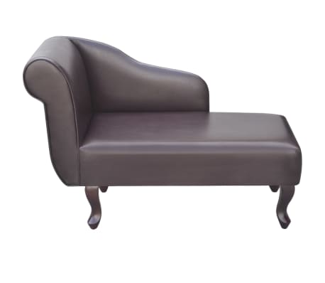 vidaXL Chaise longue Marron Similicuir