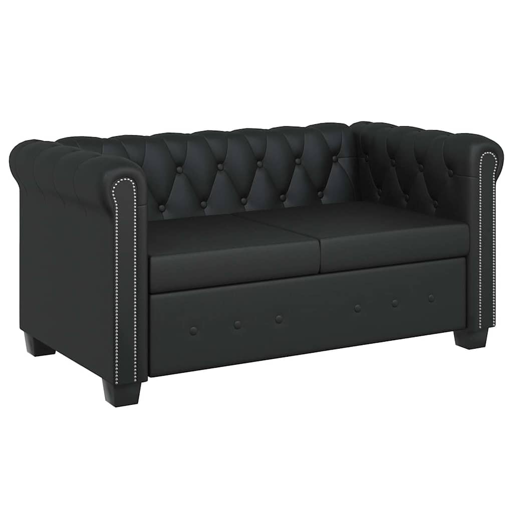 Thumbnail - vidaXL Chesterfield-Sofa 2-Sitzer Kunstleder Schwarz