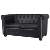 Black Chesterfield 2-Seater Sofa