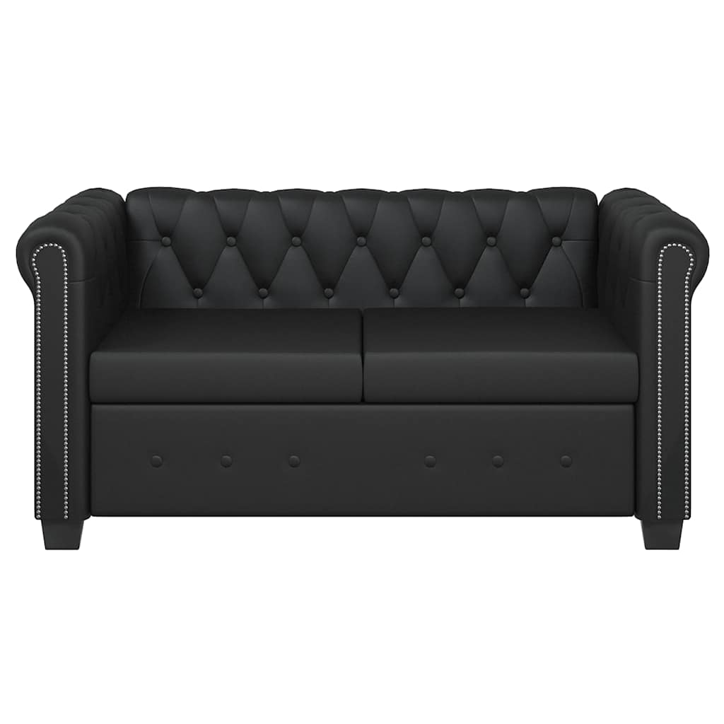 Thumbnail - vidaXL Chesterfield-Sofa 2-Sitzer Kunstleder Schwarz