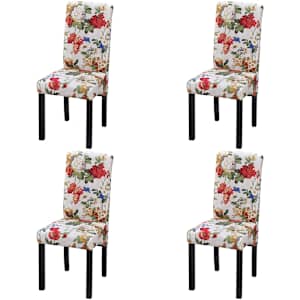 Jedilni stoli 4 kosi večbarvno blago