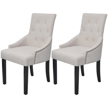Comedor Vidaxl Poliéster CremaVidaxl 2 De Color Sillas Unidades es OknwPX80