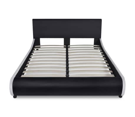 vidaXL Рамка за легло, черна, изкуствена кожа, 140x200 cм