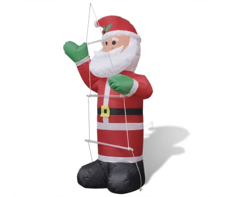 Oppustelig julemand med stige 120 cm