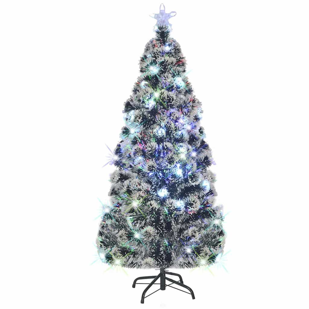 Weihnachtsbaum mit Beleuchtung und Ständer 150 cm Glasfaser