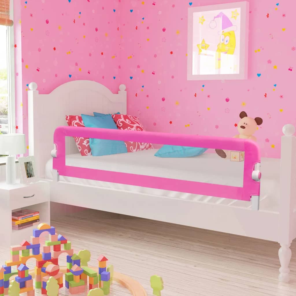 Balustradă de siguranță pentru pat de copil, roz, 150×42 cm vidaXL