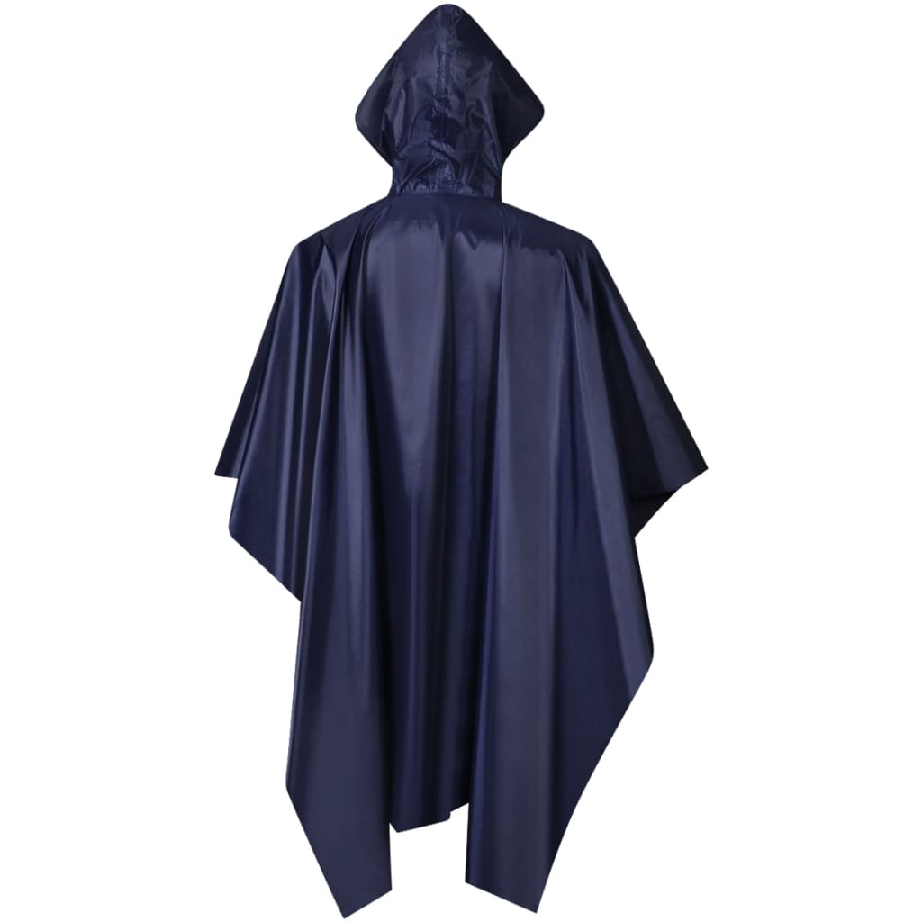 

vidaXL 130866 Waterproof Army Rain Poncho for Camping/Hiking Navy Blue