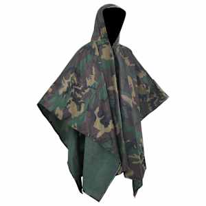 130867 Waterproof Army Rain Poncho for Camping/Hiking Camouflage - obrázek 3