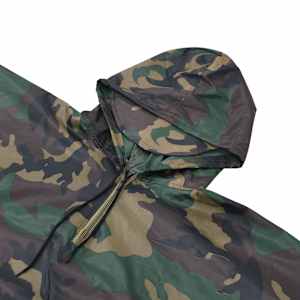 130867 Waterproof Army Rain Poncho for Camping/Hiking Camouflage - obrázek 7