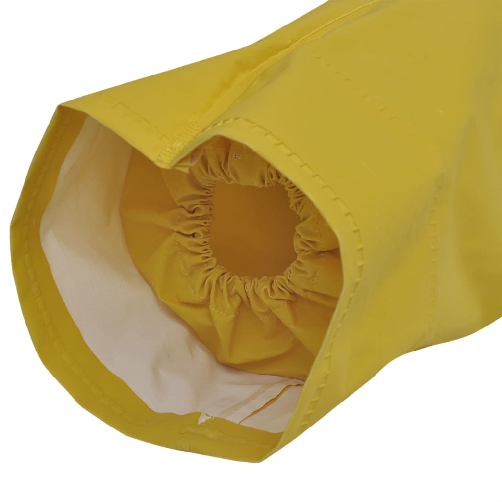 vidaXL Lange regenjas waterbestendig zeer stevig met capuchon geel M