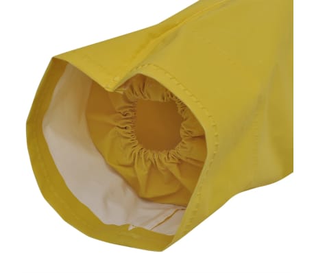 Водоустойчив дълъг дъждобран с качулка, жълт, L