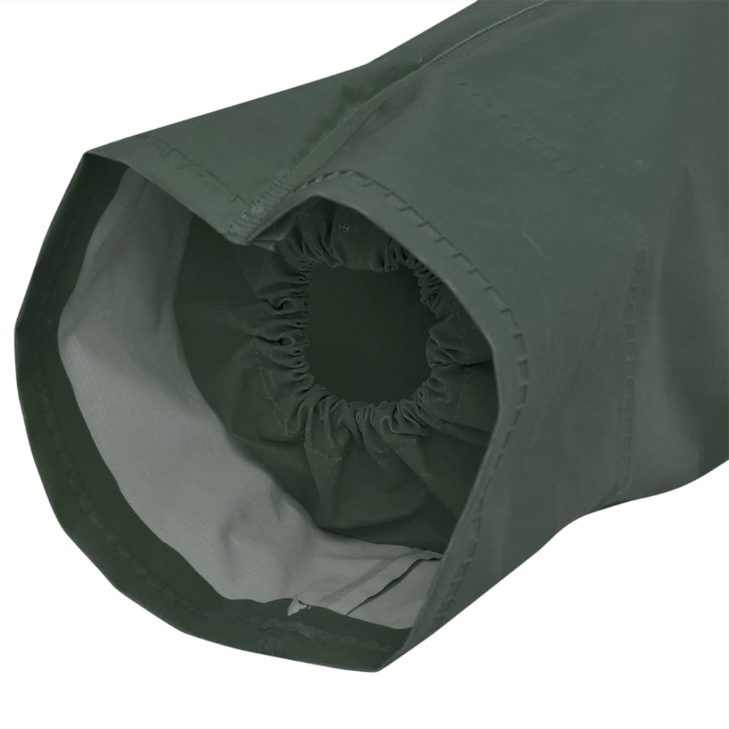 Waterproof Heavy-duty Long Raincoat with Hood Green M