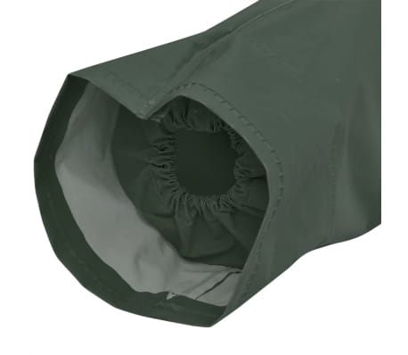 Waterproof Heavy-duty Long Raincoat with Hood Green XXL