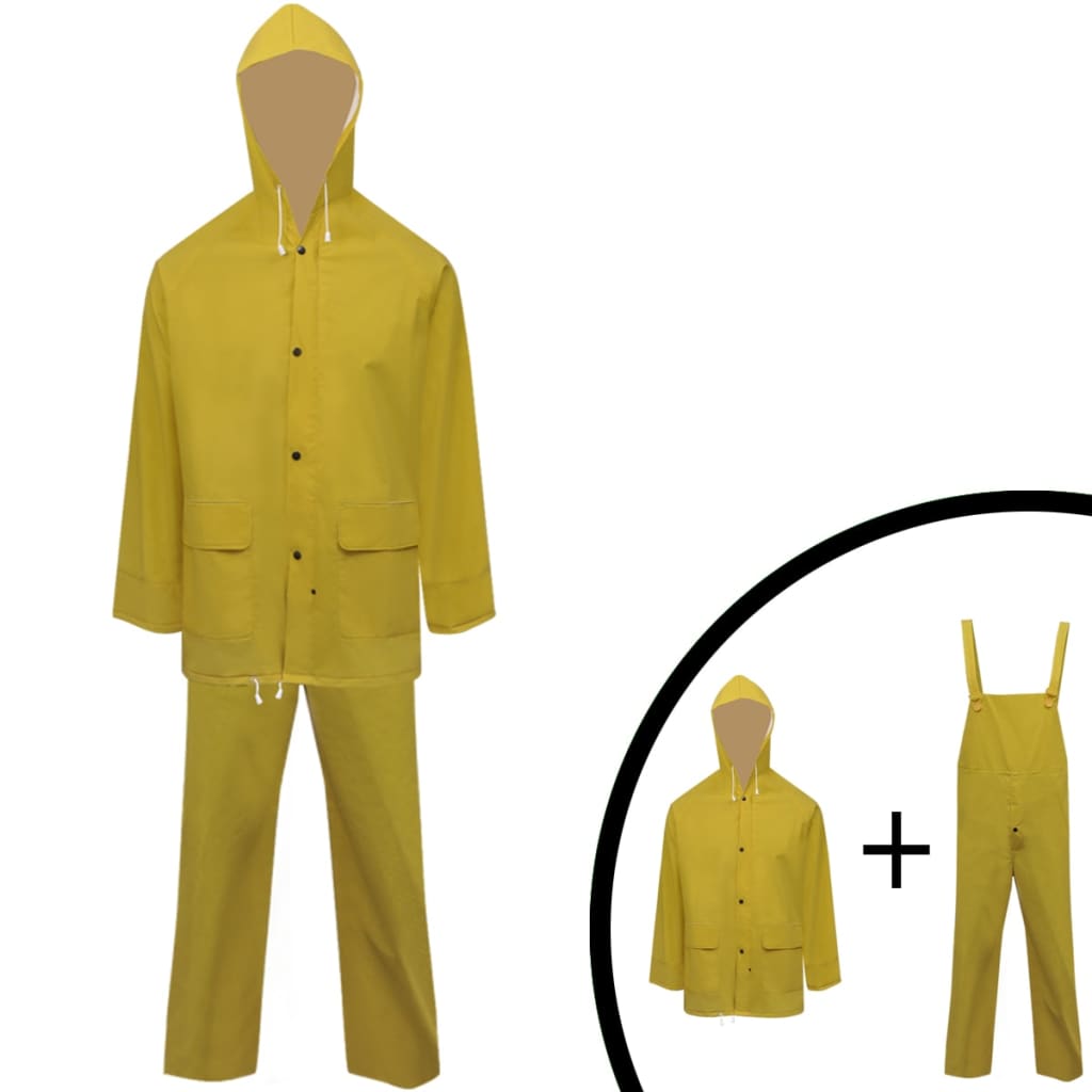 Costum de ploaie impermeabil cu glugă, M, galben, 2 piese poza 2021 vidaXL