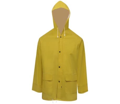 Waterproof Heavy-duty 2-piece Rain Suit with Hood Yellow L