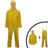 Vattentätt 2-delat regnställ med luva gul XXL