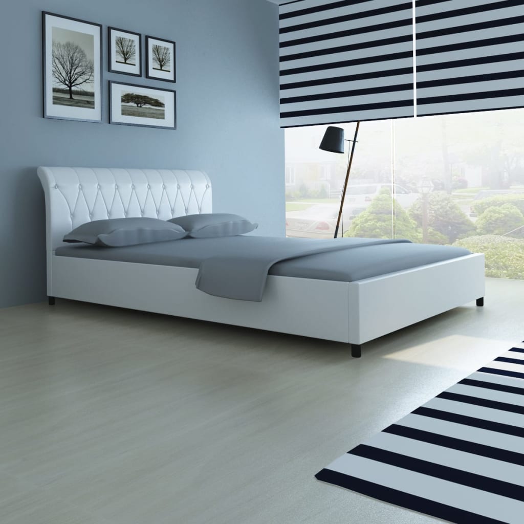 

vidaXL Bed met matras kunstleer wit 140x200 cm