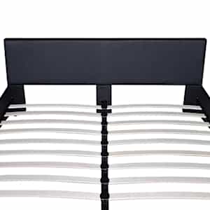Postel s matrací LED černá umělá kůže 180 x 200 cm - obrázek 8