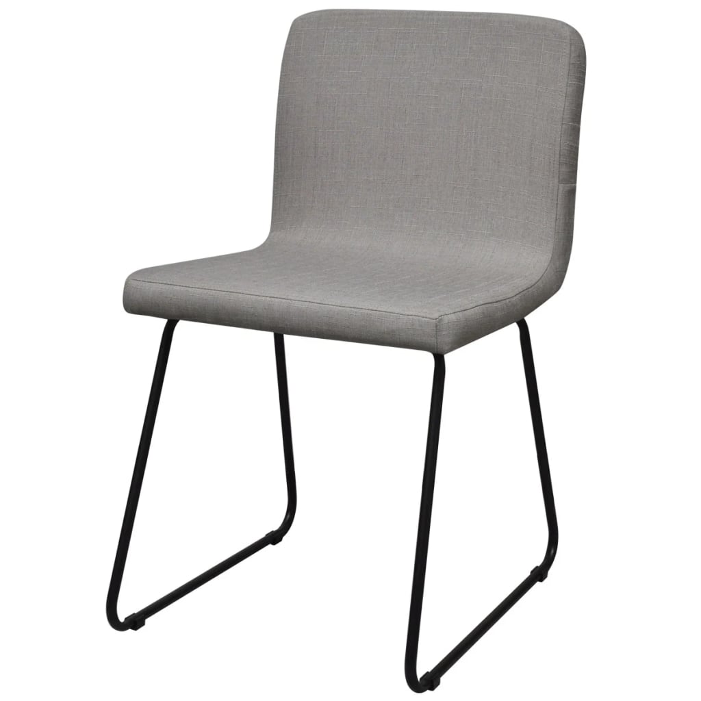 vidaXL 2 Fabric Dining Chairs Light Grey Iron Legs