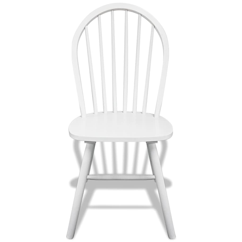 vidaXL Eetkamerstoelen 6 st massief rubberwood wit afbeelding