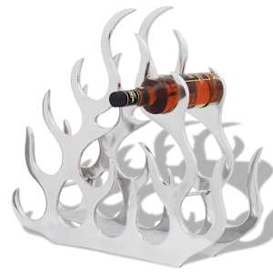 Stojalo za vino za 11 steklenic srebrno aluminij