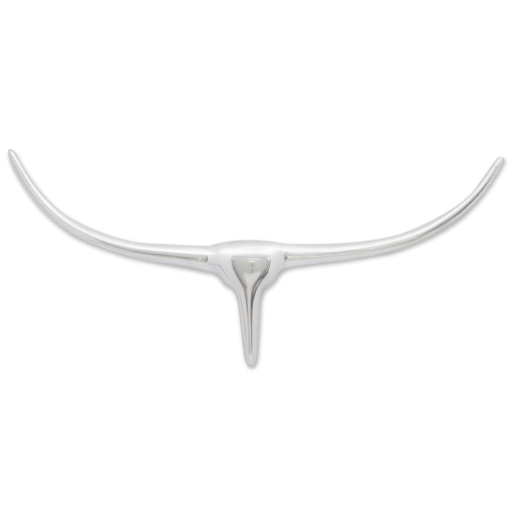 

vidaXL 242336 Wall Mounted Aluminium Bull’s Head Decoration Silver 72 cm