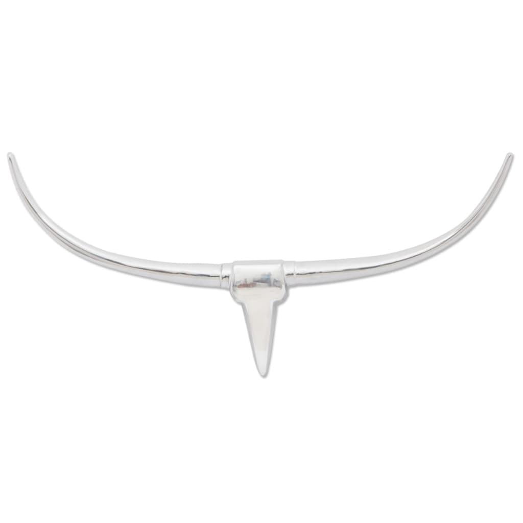 

vidaXL 242337 Wall Mounted Aluminium Bull's Head Decoration Silver 96 cm