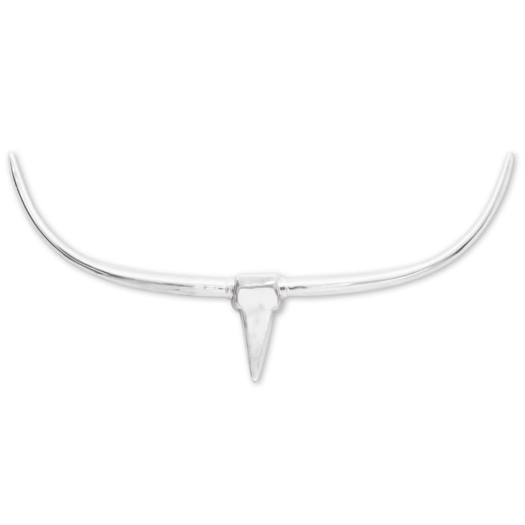 

vidaXL 242338 Wall Mounted Aluminium Bull’s Head Decoration Silver 125 cm