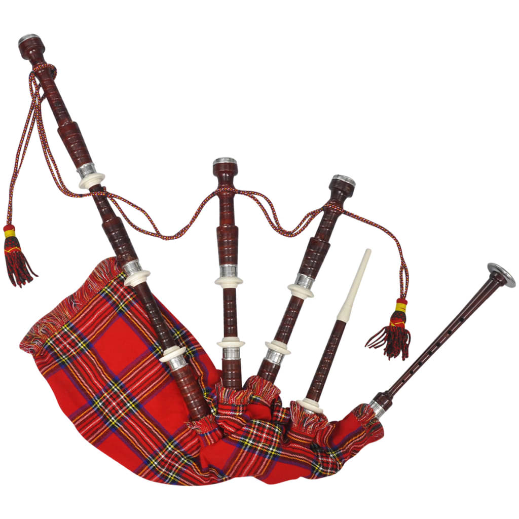 vidaXL Cimpoi scoțian Great Highland, roșu, tartan steward regal Arta