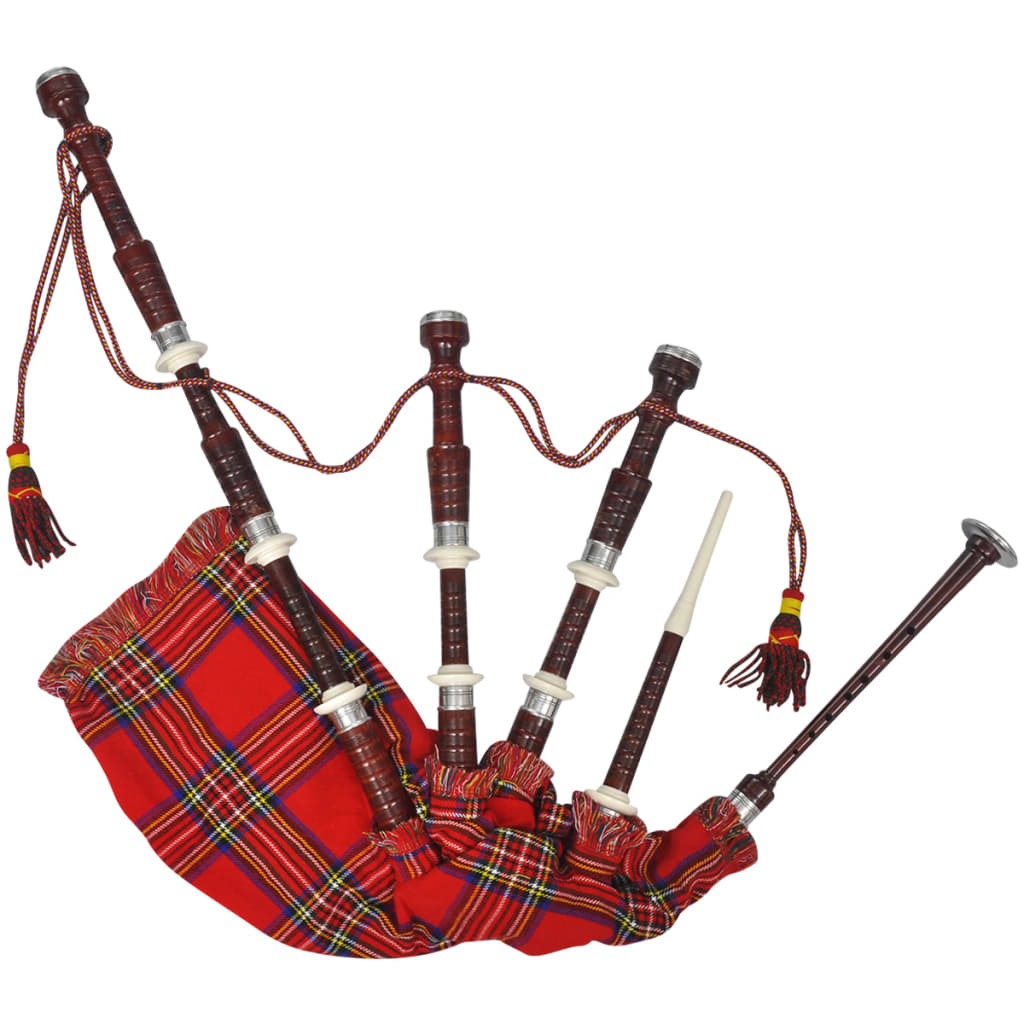 vidaXL Skotské dudy horalské červený Royal Steward tartan